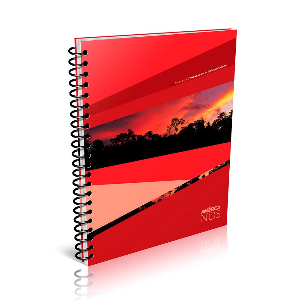 Cuaderno América Nos espiralado, 16x21cm. 80 hojas cuadriculadas