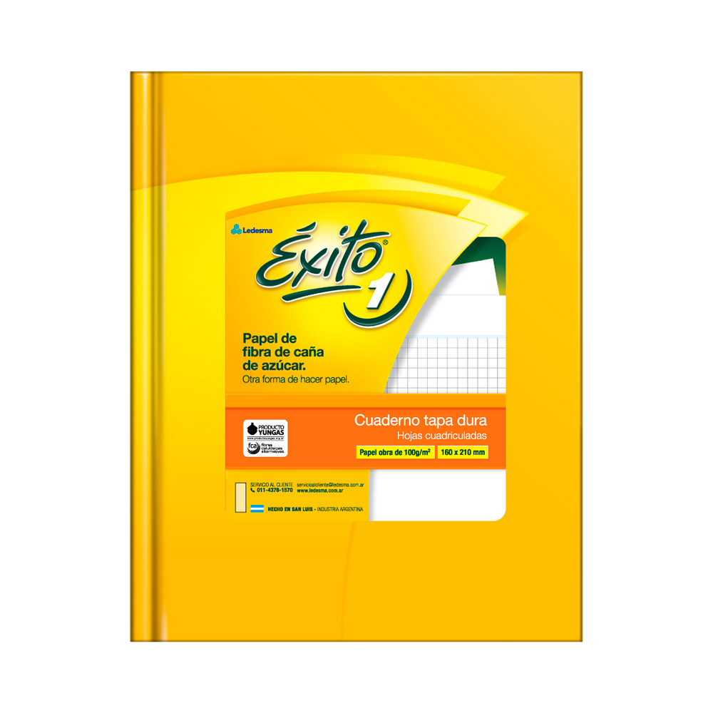 Cuaderno Éxito E1 Ecológico tapa cartón, 16x21cm. 48 hojas cuadriculadas