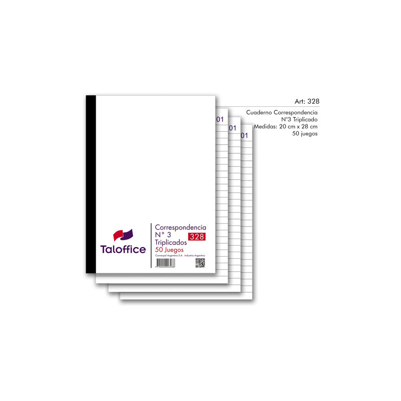 Cuaderno Correspondencia triplicado N°3