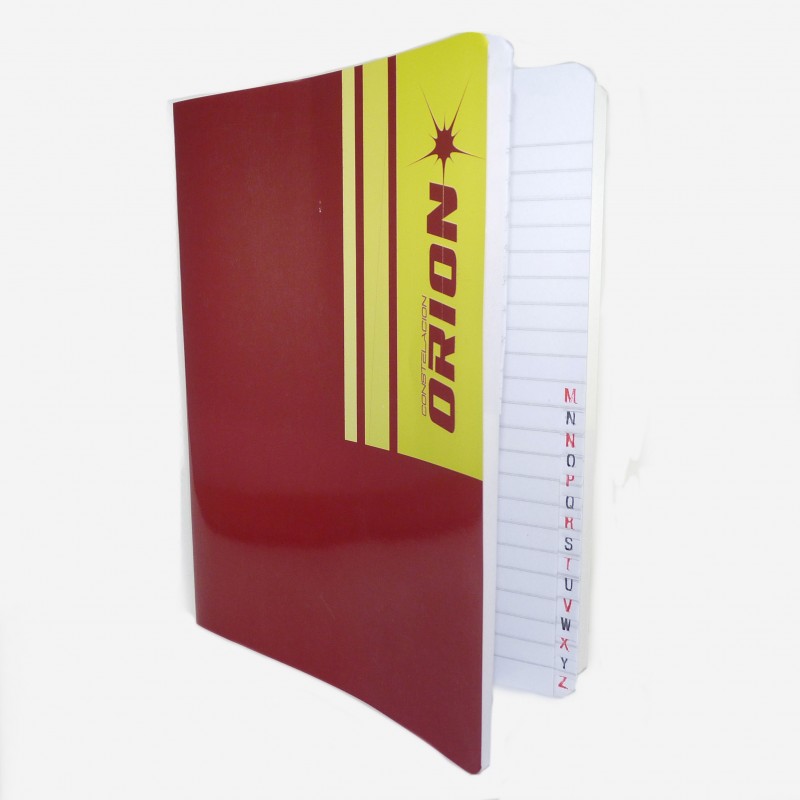 Cuaderno Índice Orión tapa flexible, 16 x 21cm. 45 hojas