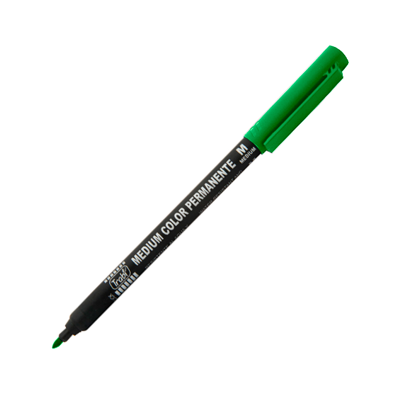 Marcador permanente Trabi Punta mediana verde 2,5mm