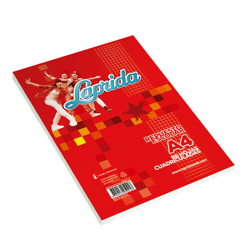 Repuesto Laprida A4, 96 hojas cuadriculadas