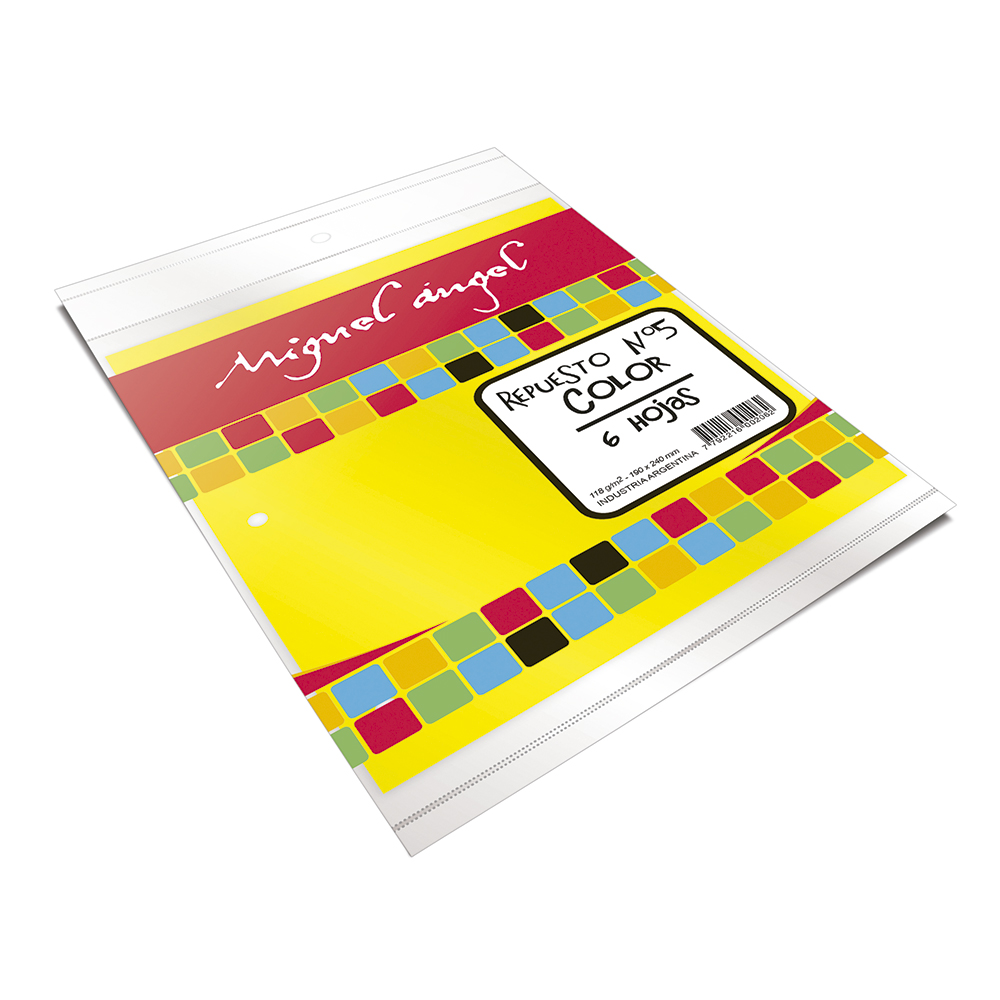 Repuesto de Dibujo Miguel Angel N°5, 8 hojas color