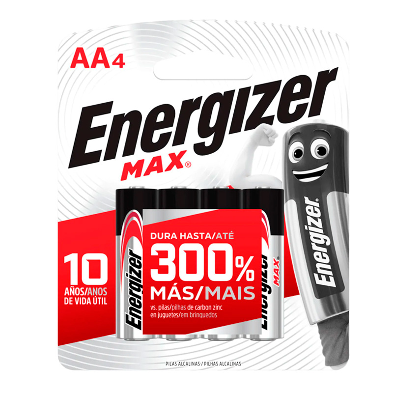 Pilas Energizer AA, chica, blister de 4 unidades
