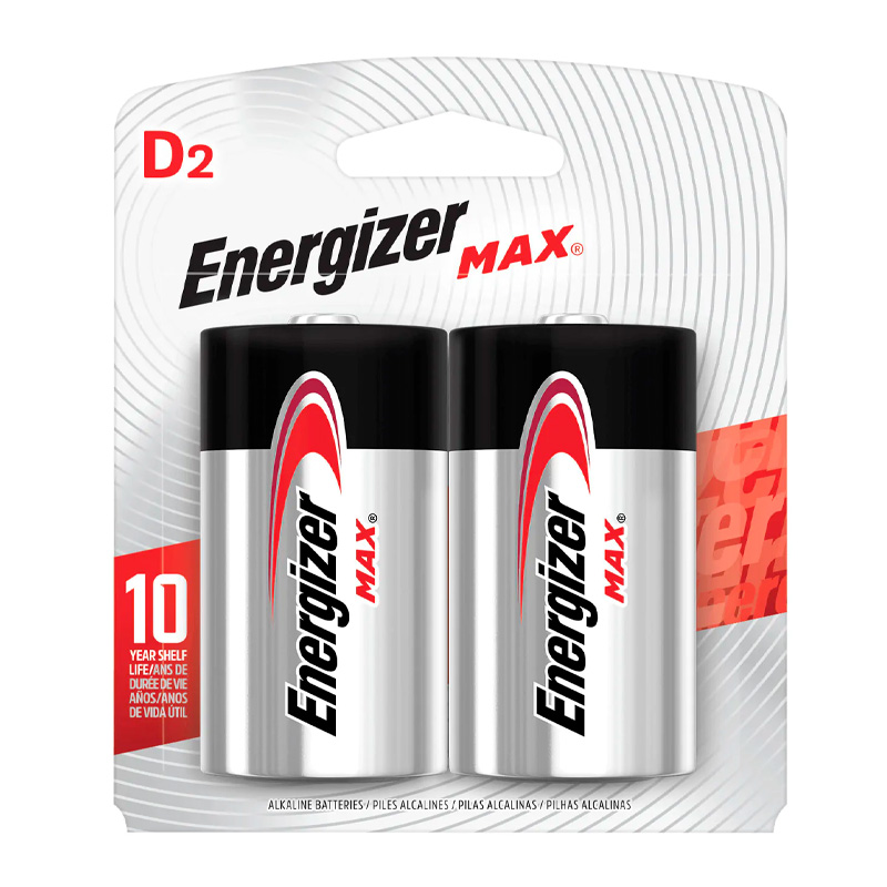 Pilas Energizer D, grande, blister de 2 unidades