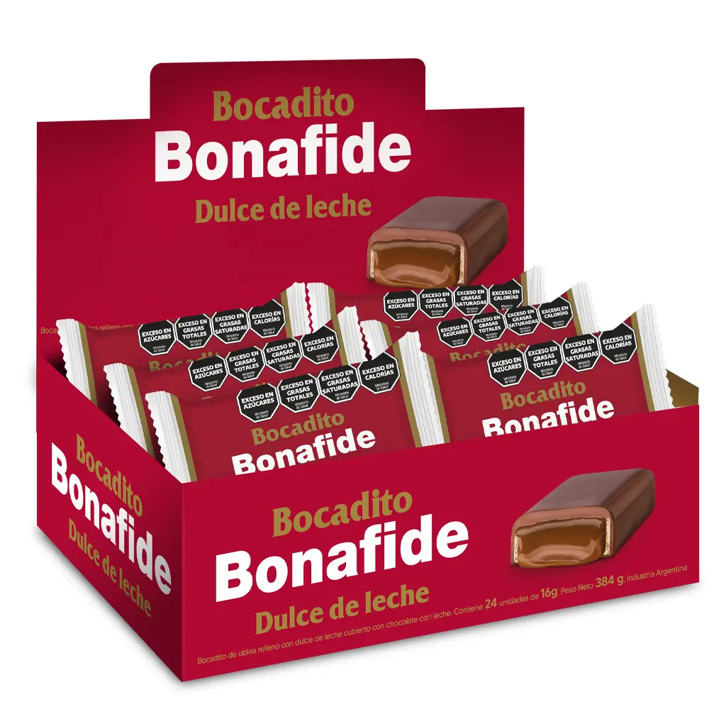 Chocolate Bocadito Bonafide, 16g. caja de 24 unidades