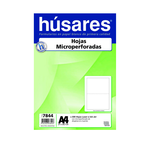 Resma micropuntillada Húsares A4 75g. 500 Hs. 7844