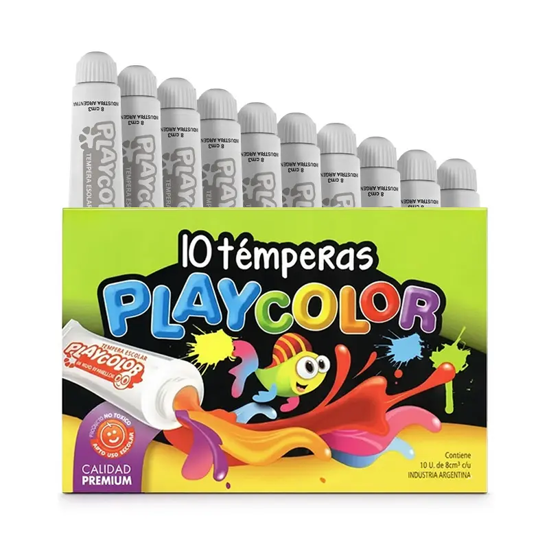 Témpera Playcolor Blanco, 8cc. caja de 10 unidades