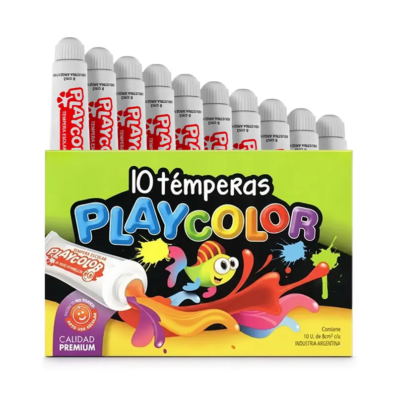 Témpera Playcolor Rojo señal, 8cc. caja de 10 unidades