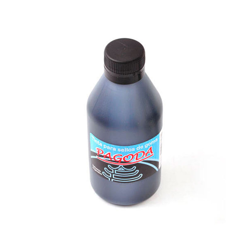 Tinta para sellos de goma Pagoda negra, 250cc.