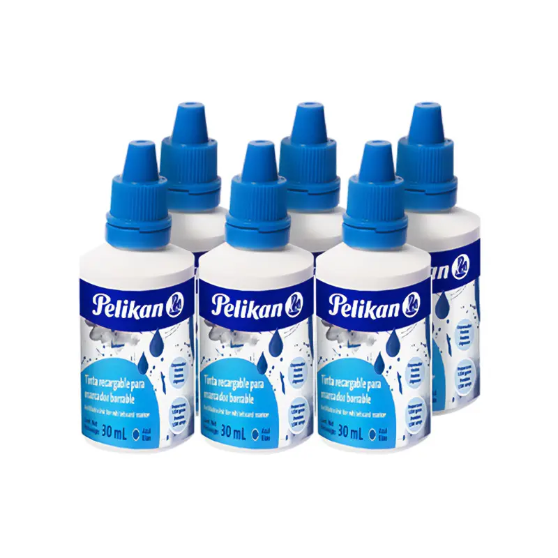 Tinta para Marcador al solvente negro Pelikan, 6 frascos