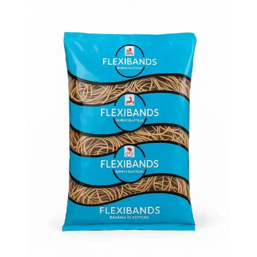 [BAMDAS500G] Bandas elásticas  Flexibands de látex, 40mm. bolsa de 500g.