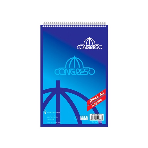 [CONGRESOA5R] Block A5 espiralado Congreso, 80 hojas rayadas