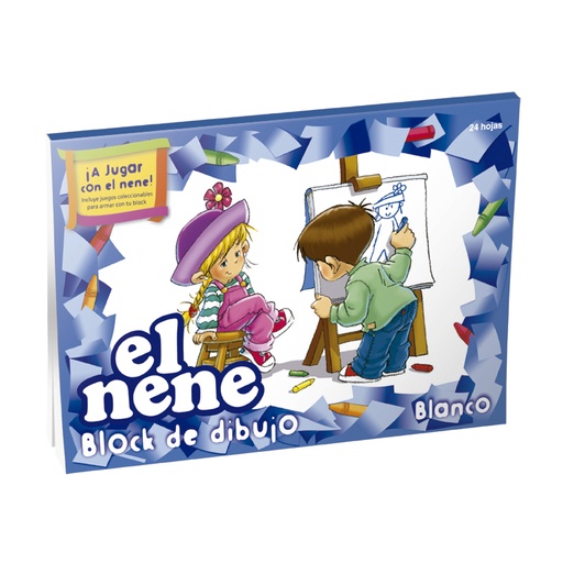 [ELNENEBKBL5] Block de dibujo El Nene N°5, 24 hojas blancas