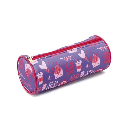 [CANOTUBBOSWE] Cartuchera de tela  neopren de 1 cierre Sweet Love tipo tubo