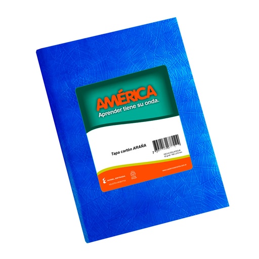 [AMERAZUL82CU] Cuaderno América Araña azul, 16x21cm. 82 hojas cuadriculadas