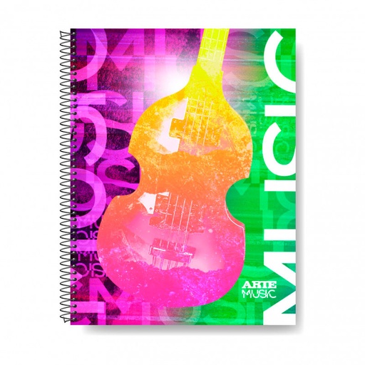[ARTESRMUSIC] Cuaderno Arte Music espiralado, 22x29cm. 80 hojas rayadas