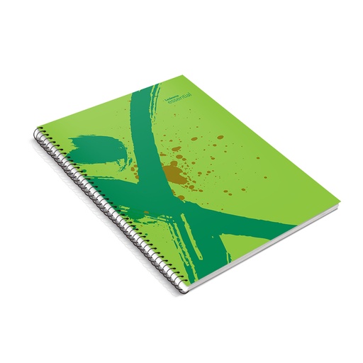 [ESSEN297VERR] Cuaderno Essential espiralado polipropileno verde, 22x29cm. 84 hojas rayadas