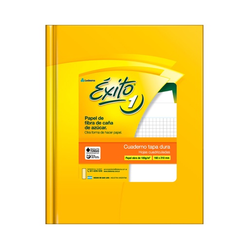 [EXITO1TC48C] Cuaderno Éxito E1 Ecológico tapa cartón, 16x21cm. 48 hojas cuadriculadas