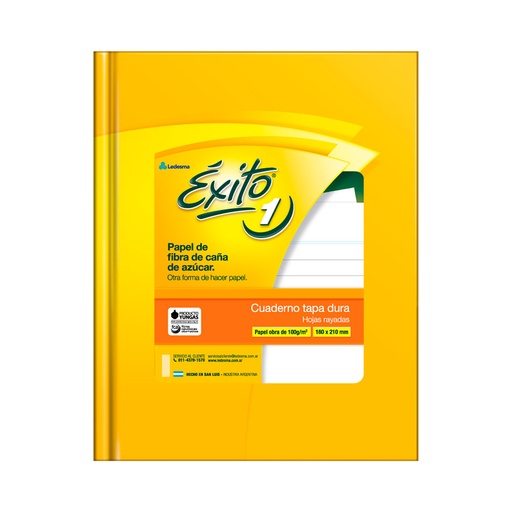 [EXITO1TC48R] Cuaderno Éxito E1 Ecológico tapa cartón, 16x21cm. 48 hojas rayadas