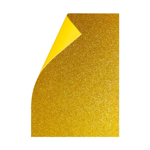 [GOMAGLIORO10] Goma Eva Glitter oro, 40 x 60cm. pack de 10 unidades