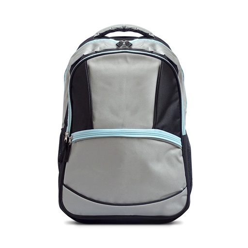 [MORQSCHII05] Mochila escolar RQ School II 17" gris y negro con cierre celeste