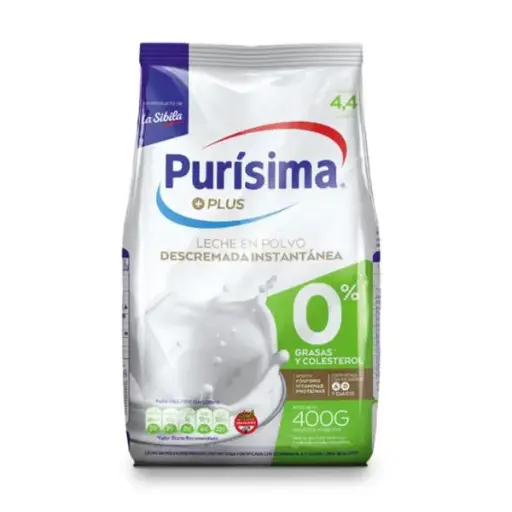[PURILEDESC400G] Leche en polvo descremada Purisima, 400g. 